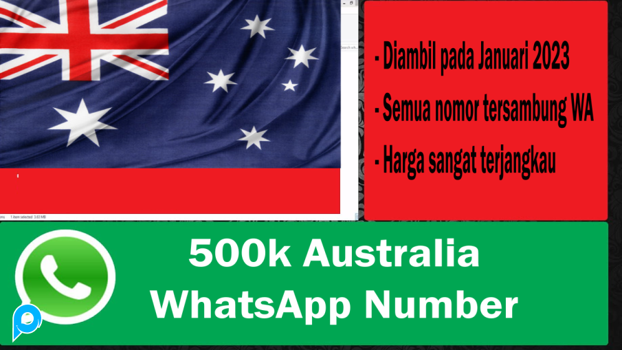 500k Nomor WA/Telp Australia Aktif Fresh Scrape 2023 + Bonus WhatsApp Bulk Sender PRO