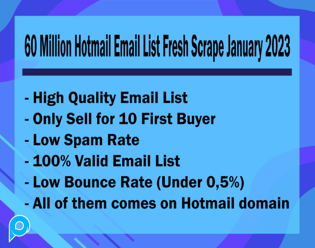 60 Juta Hotmail Email List Fresh Scrape January 2023