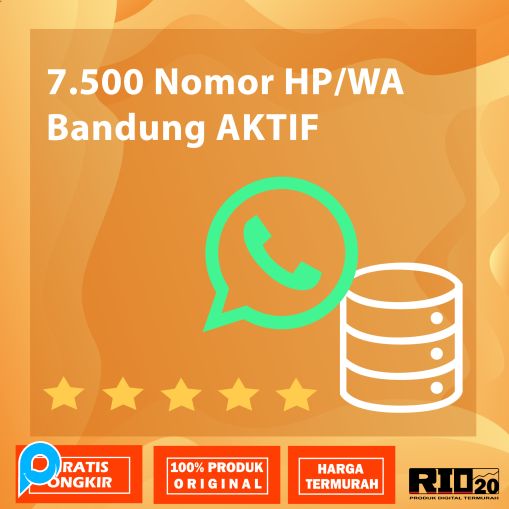 7.500 Nomor HP/WA Bandung AKTIF