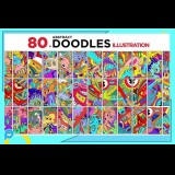 80 CARTOON DOODLE ILLUSTRATIONS