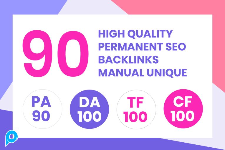 90 High Quality Permanent Manual SEO Backlinks with Unique Domain