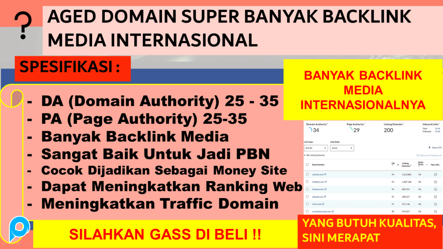 Aged Domain DA 25-35 Backlink Media Internasional Sangat Berkualitas