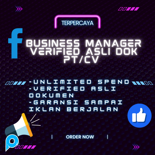 Akun BM (Business Manager) VERIF/Verified Isi 5 UNLIMITED/NOLIMIT SPEND + 1 Akun FB/FACEBOOK Verif F
