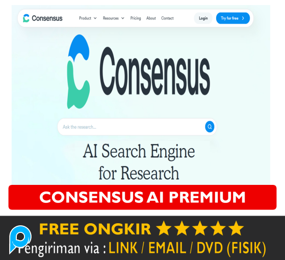 Akun Consensus AI Premium Pro Account ConsensusAI Research Assistant Academic Search Engine Bergaran
