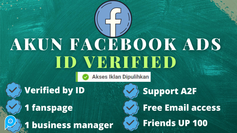Akun Facebook ads Verified ID + BM + Fanspage Siap iklan