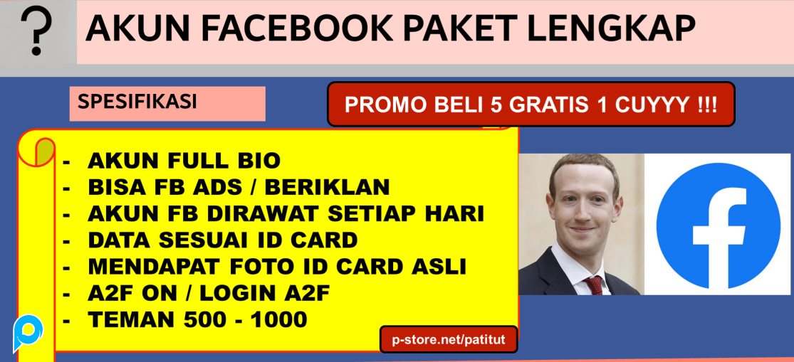 Akun Facebook (FBAds FB Ads)+ dan Identitas + A2F On + Akun Rawatan + Teman Banyak + Bisa Iklan