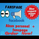 Akun Facebook personal + fanpage (bisa request nama FP)