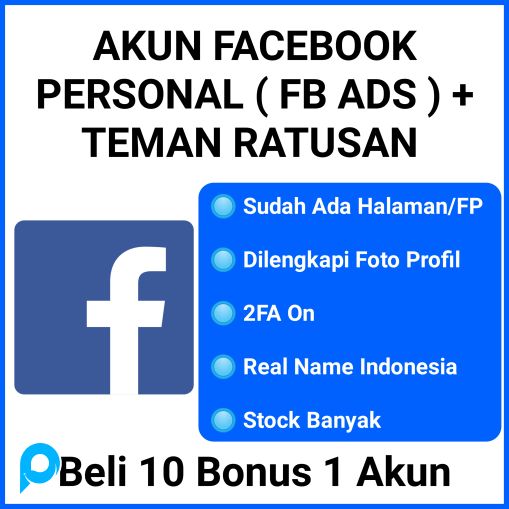 Akun Facebook Personal ( FB Ads ) + Teman Ratusan, 2FA, Sudah ada Halaman/FP