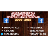 Akun facebook tua 2009-2018 + 1 BM + 1 Fanspage siap iklan ads