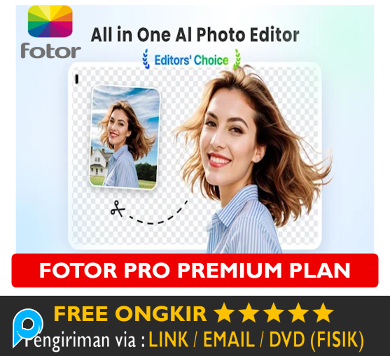 Akun Fotor AI Premium Pro Account Fotor Pro Bergaransi AI Online Photo Editing & Image Editor