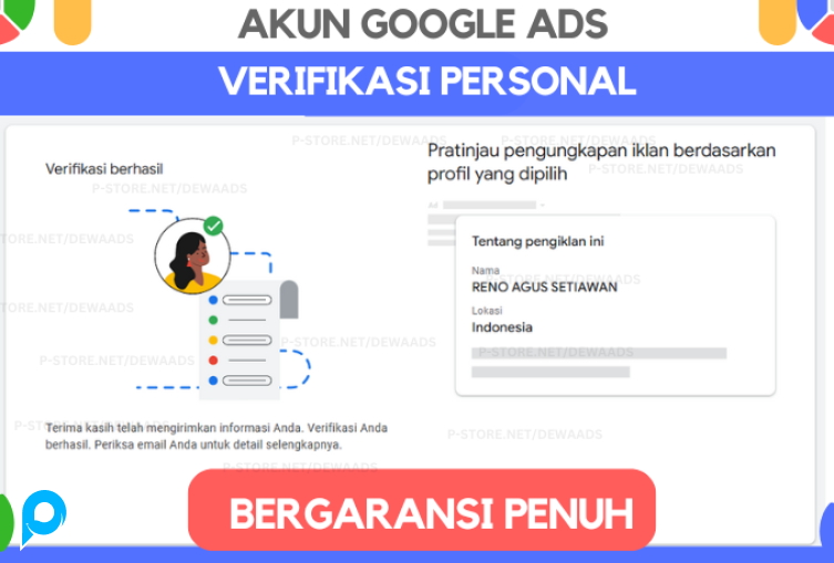 Akun Google ADS - Verified Personal Berkualitas Garansi Penuh