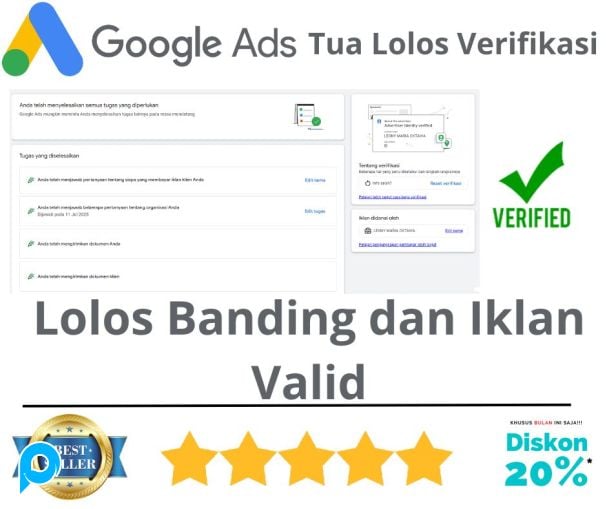 Akun Google Ads Tua Verified Lolos Banding & Iklan Valid