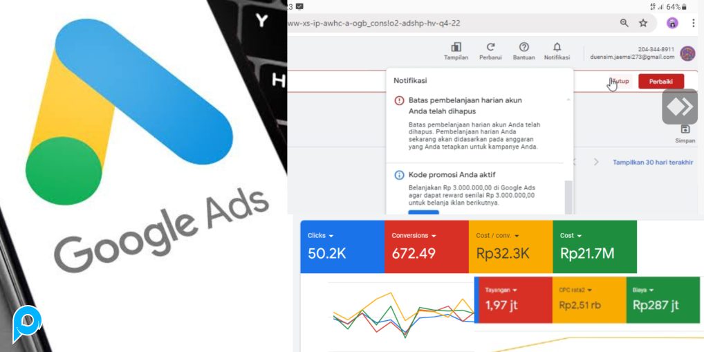 Akun Google Ads Verifikasi Perusahaan Sudah Spending & Remove Lolos Limit $2