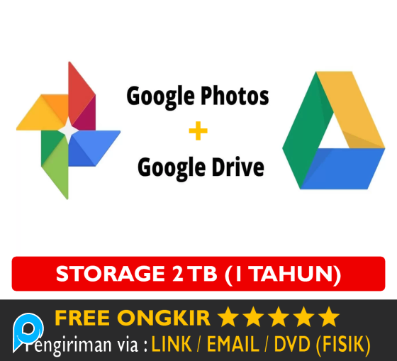 Akun Google Drive 2TB Support Google Photos 2TB 1 Tahun Bergaransi Account GDrive Google One Penyimp