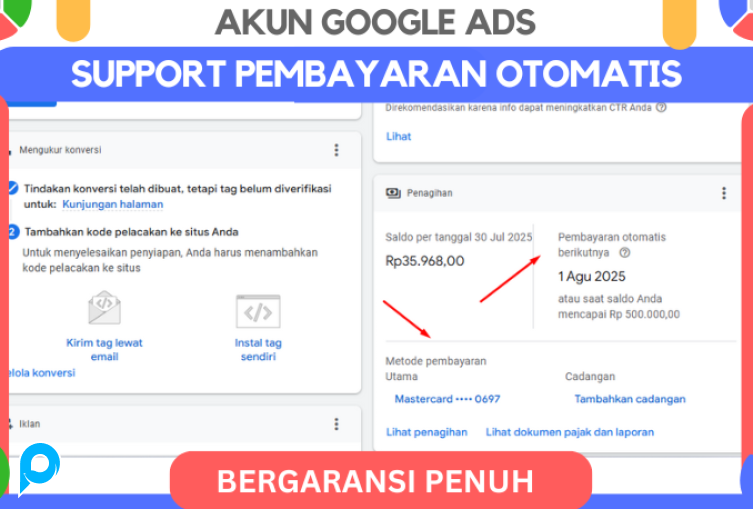Akun Langka !! Akun Google Ads Support Pembayaran Otomatis