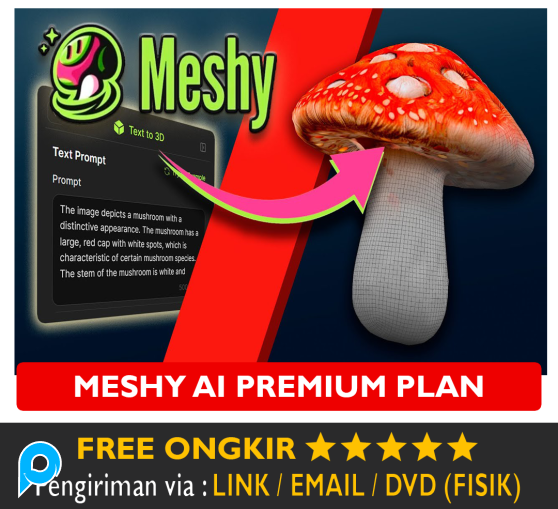 Akun Meshy AI Premium Pro Account MeshyAI Bergaransi 3D Model Generator Creator