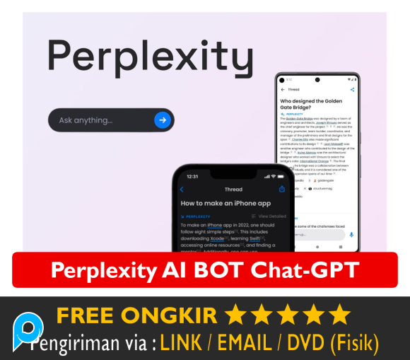 Akun Perplexity AI BOT GPT-4 Per Plexity iOS Android iPhone Bergaransi Support All Devices