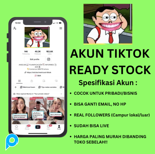 Akun Tiktok 3K / 3.000 Followers  BISA LIVE cocok untuk BISNIS / PRIBADI !