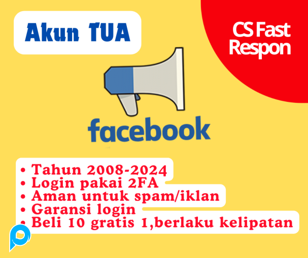 Akun Tua Facebook 2008-2024 login pakai 2FA, bisa untuk spam/iklan