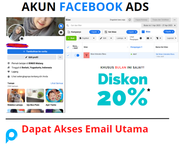 AKUN TUA FB ADS IKLAN AKTIF DAN HALAMAN
