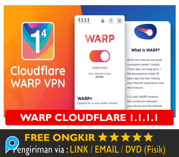 Akun VPN 1.1.1.1 Cloudflare WARP+ Cloud Flare Free DNS Unlimited By Pass Situs Website Support OpenW