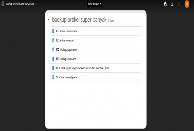 Backup Artikel Resep 150 + Review HP 64 + Niche Otomotif 150 (dan byk lagi, cek sendiri)