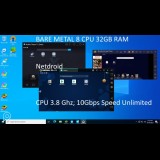 BARE METAL RDP,Support Emulator,VPN,Bot,OBS, Windows Spek 8 CPU  3.8Ghz Turbo Boost 32GB RAM SPEED 1