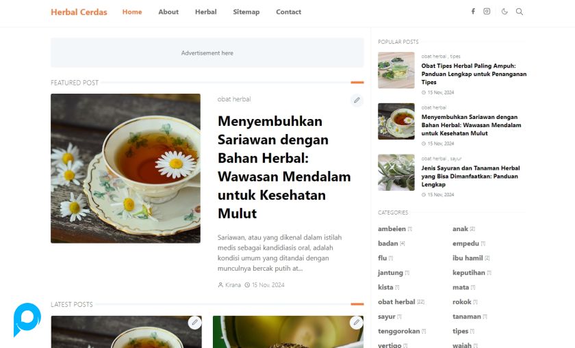 Blog Siap Adsense Artikel Herbal