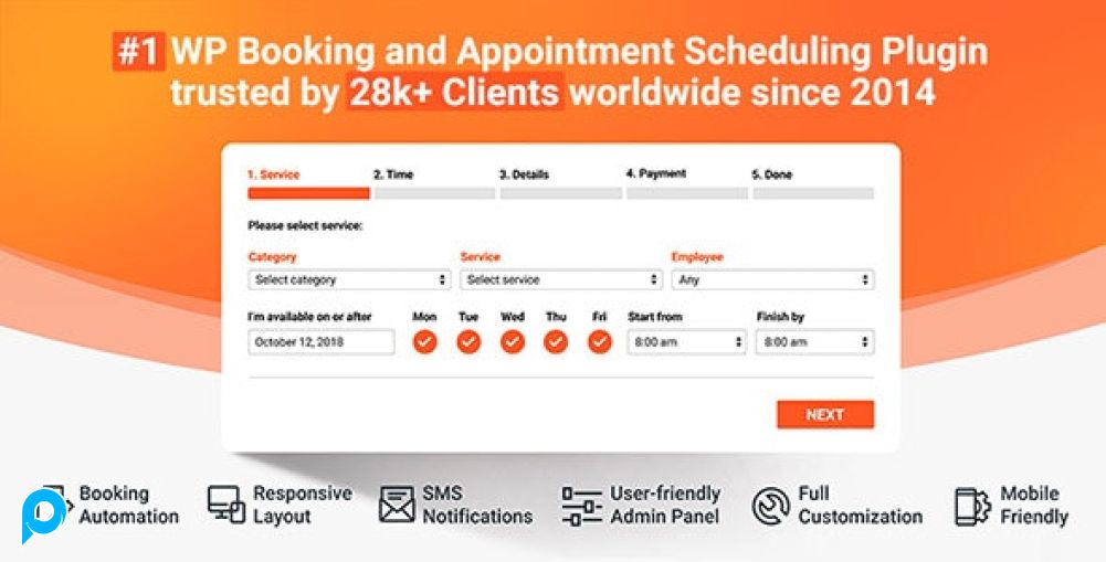 Bookly Pro + Addons - Booking Appointment - Plugin Wordpress