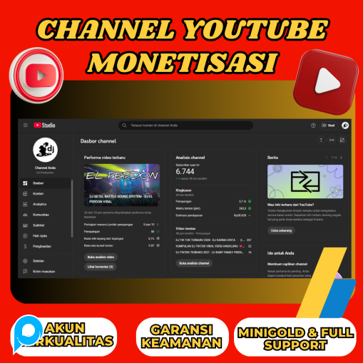 CHANNEL YOUTUBE LOLOS MONETISASI GARANSI KEAMANAN || AKUN YOUTUBE MONETISASI || YOUTUBE MONET