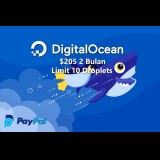 DigitalOcean $205 Limit 10 Droplet Aktif 2 Bulan + Akun Paypal