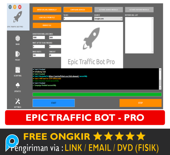 Epic Traffic BOT PRO - Software Penambah Traffic Website SEO Tools Meningkatkan Traffic Visitor Peng