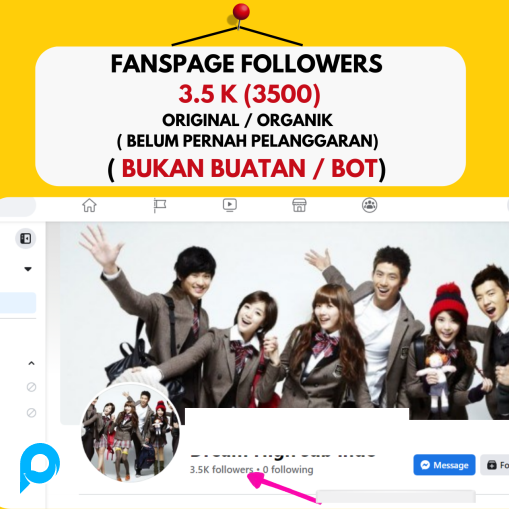 Facebook Fanspage dengan Followers 3.8K ( 3800 ) Follower Aktif dan Original