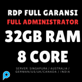 FLASH SALE!! RDP / VPS RAM 32GB 8CORE 1 BULAN FULL GARANSI