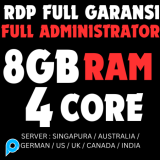 FLASH SALE!! RDP / VPS RAM 8GB 4CORE 1 BULAN FULL GARANSI