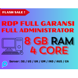 FLASH SALE ! RDP / VPS RAM 8GB 4CORE 1 BULAN FULL GARANSI FULL ADMINISTRATOR