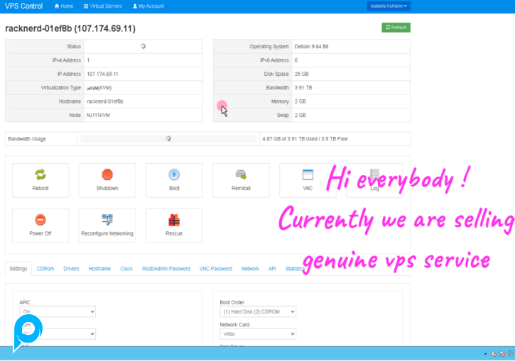 GENUINE VPS, FULL ADMIN 2CORE 2GB RAM