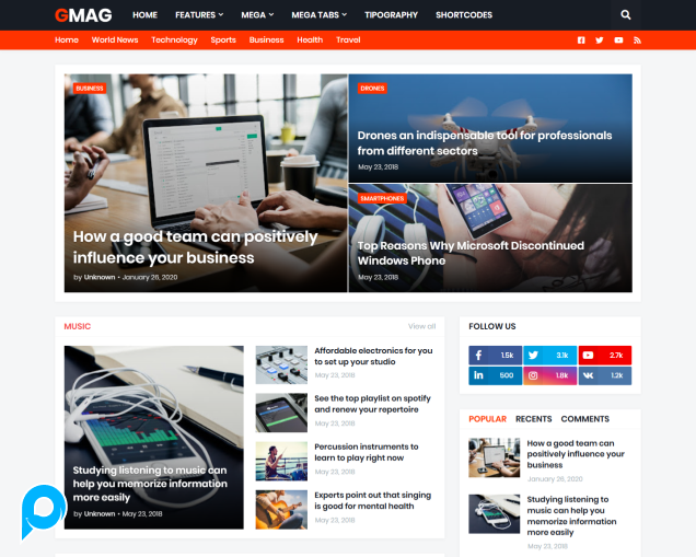Gmag - Responsive Magazine Premium Blogger Template