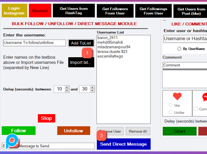 InstaBot Pro 6.2.7 Full Version 2024| Instagram Bot & Sender | Auto Follow, Like & Comment
