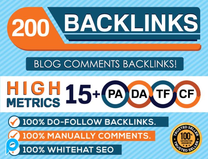 JASA 200 Backlink di High PA/DA CF/TF 15+ Lakukan Follow Blog Comments Only
