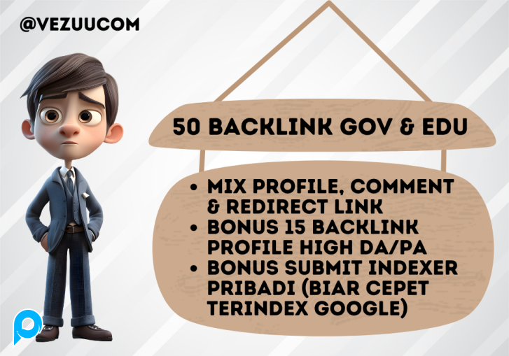 Jasa 50 Backlink GOV & EDU + Submit Indexer Premium | BONUS 15 Backlink Profile DA 70+
