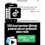 Jasa 50 Komentar Tiktok Akun Real Bonus Like
