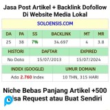 Jasa Posting Artikel Promosi + Backlink di Media Lokal yaitu Soloensis.com