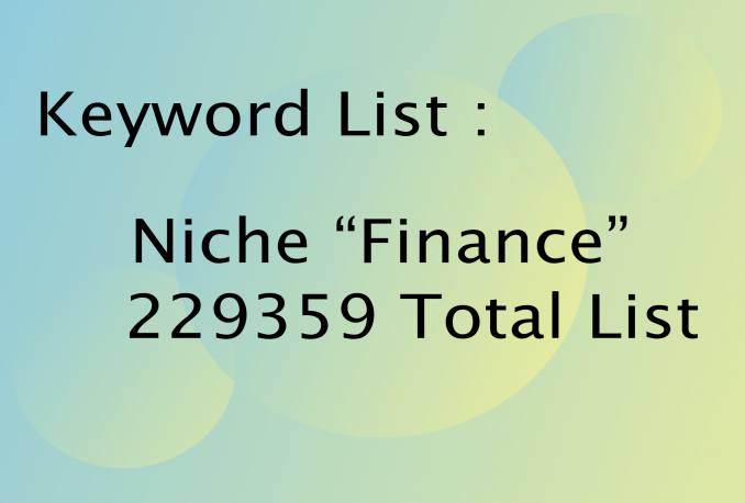 Keyword List Niche Finance 229359 Total List