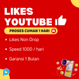 Likes Youtube Berkualitas (NON DROP) proses hanya 1 hari