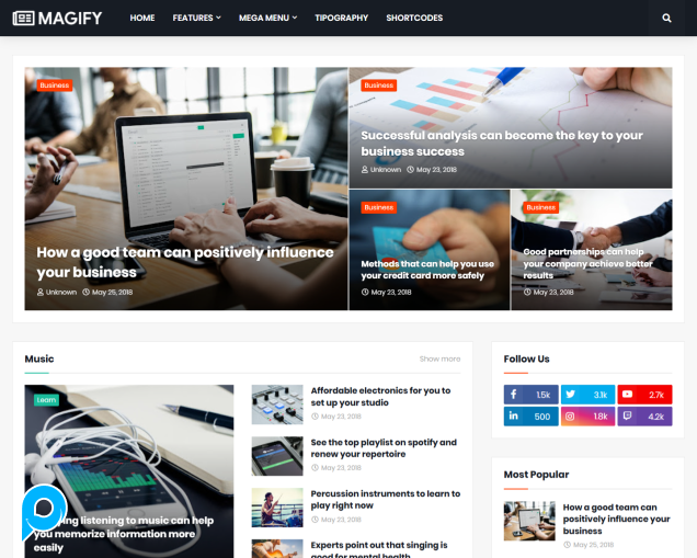 Magify - Responsive News & Magazine Premium Blogger Template