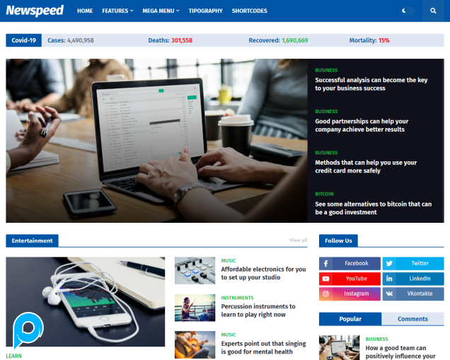 Newspeed - Professional News and Magazine Premium Blogger Template