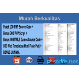 Paket 100 PHP Source Code + Bonus 300 PHP Script + Bonus 40 HTML5 Games Source Code + 850 Web Templa