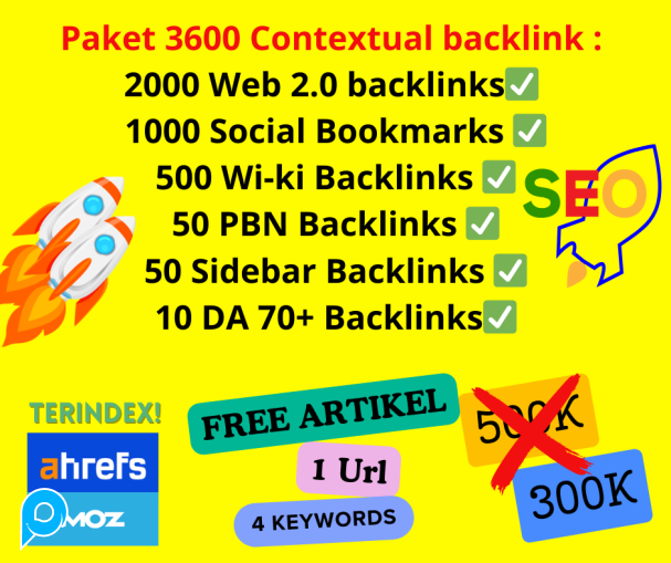 Paket 3600 Do-Follow Contextual Backlink