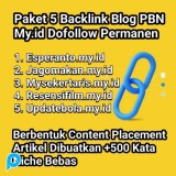 Paket 5 Backlink + Artikel Dofollow Blog Permanen